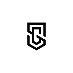 s g sg gs initial logo design vector template