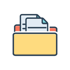 Color illustration icon for storage