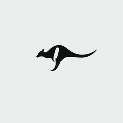 kangaroo logo design and jump 