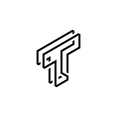 t tt initial logo design vector template