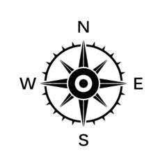 Compass navigation icon isolated on white background
