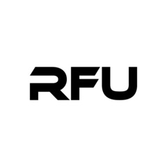 RFU letter logo design with white background in illustrator, vector logo modern alphabet font overlap style. calligraphy designs for logo, Poster, Invitation, etc.