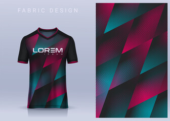 Fabric textile design for Sport t-shirt, Soccer jersey mockup for football club. uniform front view.