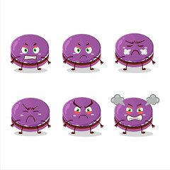 Grapes dorayaki cartoon character with various angry expressions
