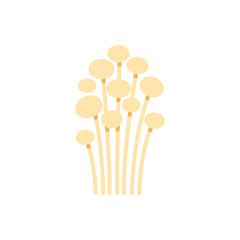 Enoki mushroom icon. Vector isolated flat color icon. Modern glyph sticker design. Illustrations of mushrooms. Food ingredients.