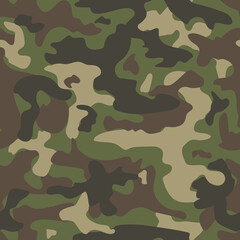 Fototapeta premium Camouflage seamless pattern. Abstract vector military background.