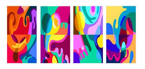 Fototapeta premium Vector colorful abstract psychedelic liquid and fluid background pattern