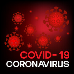  Coronavirus covid-19 pandemic outbreak red viruses vector background, Coronavirus covid19  text in red empty space, Vector illustration 