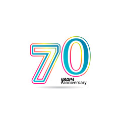 70 Years Anniversary Celebration Vector Template Design Illustration