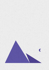 Geometric Mountains silhouette landscape art poster illustration