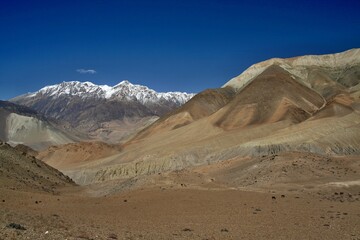 Valley of Jhong Khola River near Kagbeni village. Around Annapurna Trek. Nepal. Asia.
