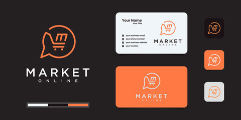 Fototapeta na wymiar Creative market logo or online shop designs template