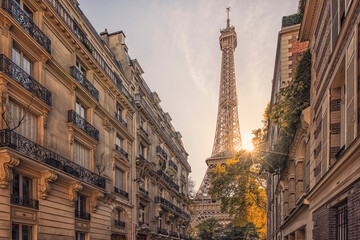 Fototapeta na wymiar Eiffel tower in Paris city