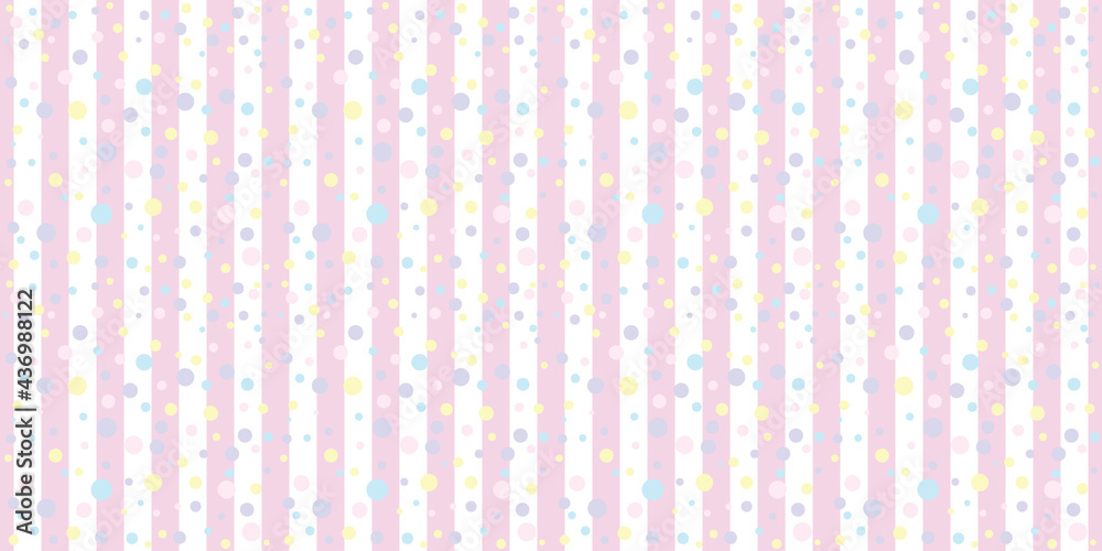 Poster stripes and dots pastel pink seamless repeat pattern background