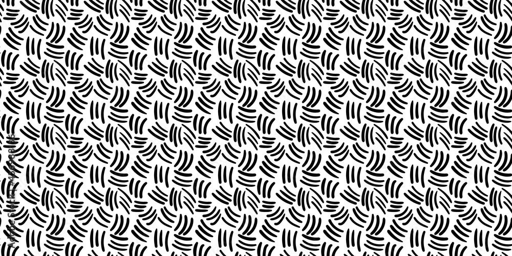 Poster Black marker strokes seamless repeat pattern background