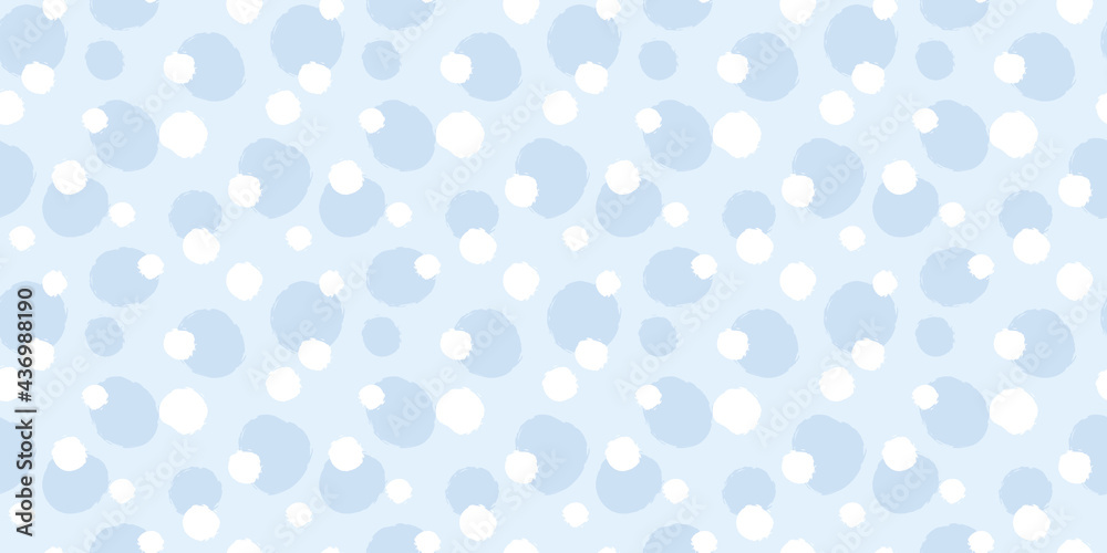 Poster Blue abstract circles seamless repeat pattern background
