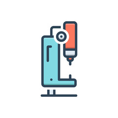 Color illustration icon for machine
