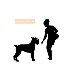 person greeting approaching an unfamiliar stranger dog silhouette