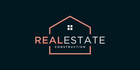 Home construction , real estate , building architecture business card , logo design inspiration.
