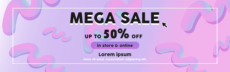 Modern sale web banner for social media mobile apps