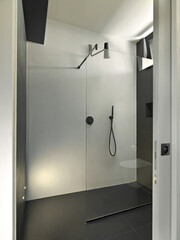 detail of shower box in the modern bathroom interior