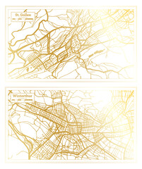 Winterthur and St. Gallen Switzerland City Map Set.