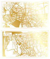 Fototapeta na wymiar Tijuana and San Luis Potosi Mexico City Map Set.