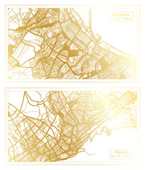 Mersin and Samsun Turkey City Map Set.