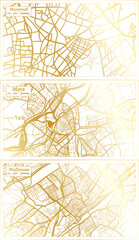 Metz, Mulhouse and Montreuil France City Map Set.