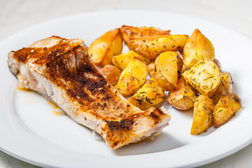 baked salmon with thyme potatoes