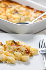 gnocchi baked with blue cheese