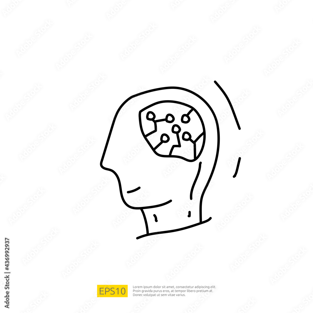 Poster artificial intelligence ai concept with circuit board data and artificial brains chip for engineerin