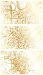 Limoges, Le Mans and Grenoble France City Map Set.