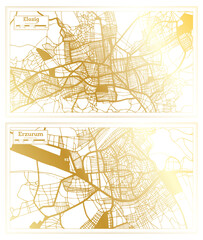 Erzurum and Elazig Turkey City Map Set