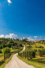 Typical Tuscan landscape near Montepulciano and Monticchielo, Italy