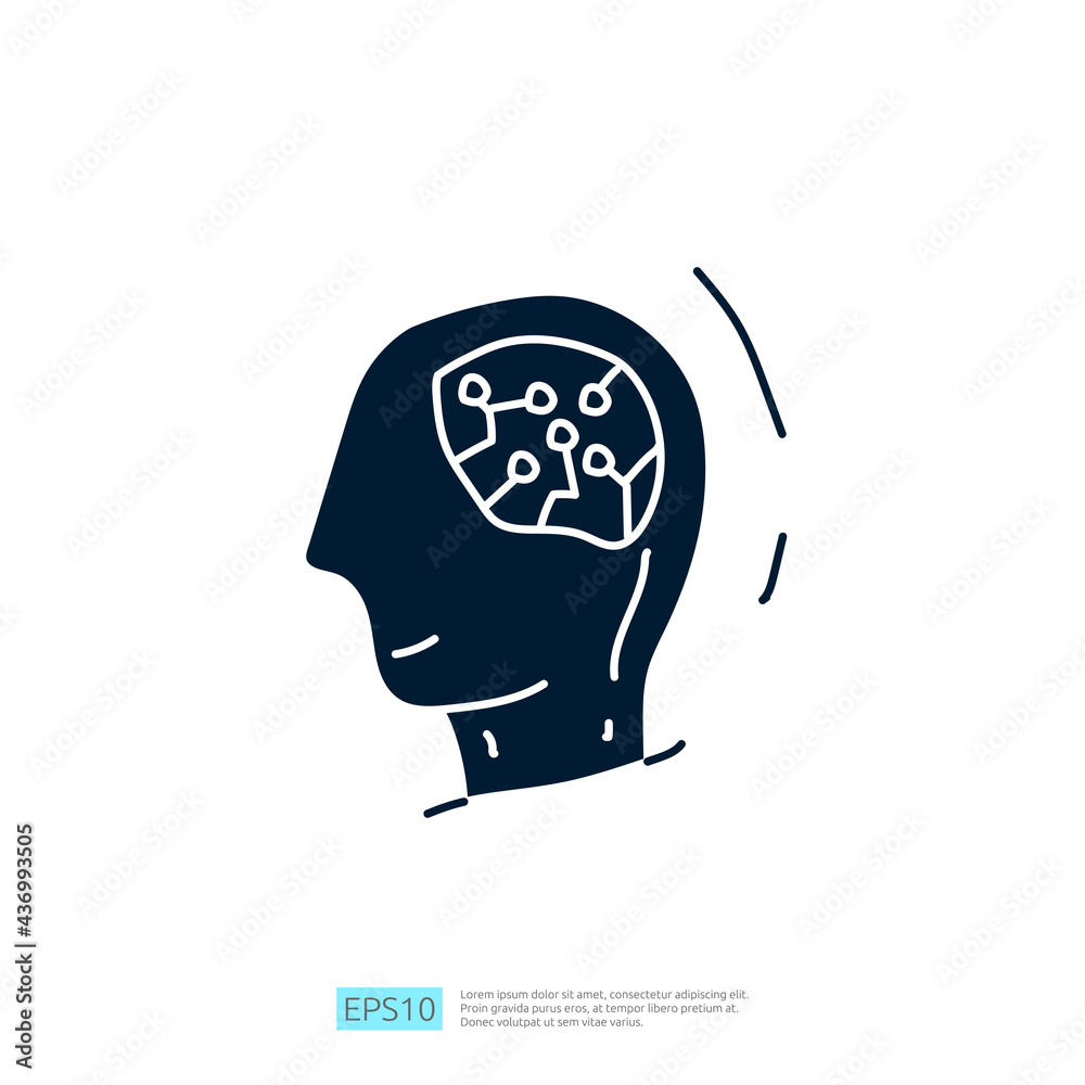 Poster artificial intelligence ai concept with circuit board data and artificial brains chip for engineerin