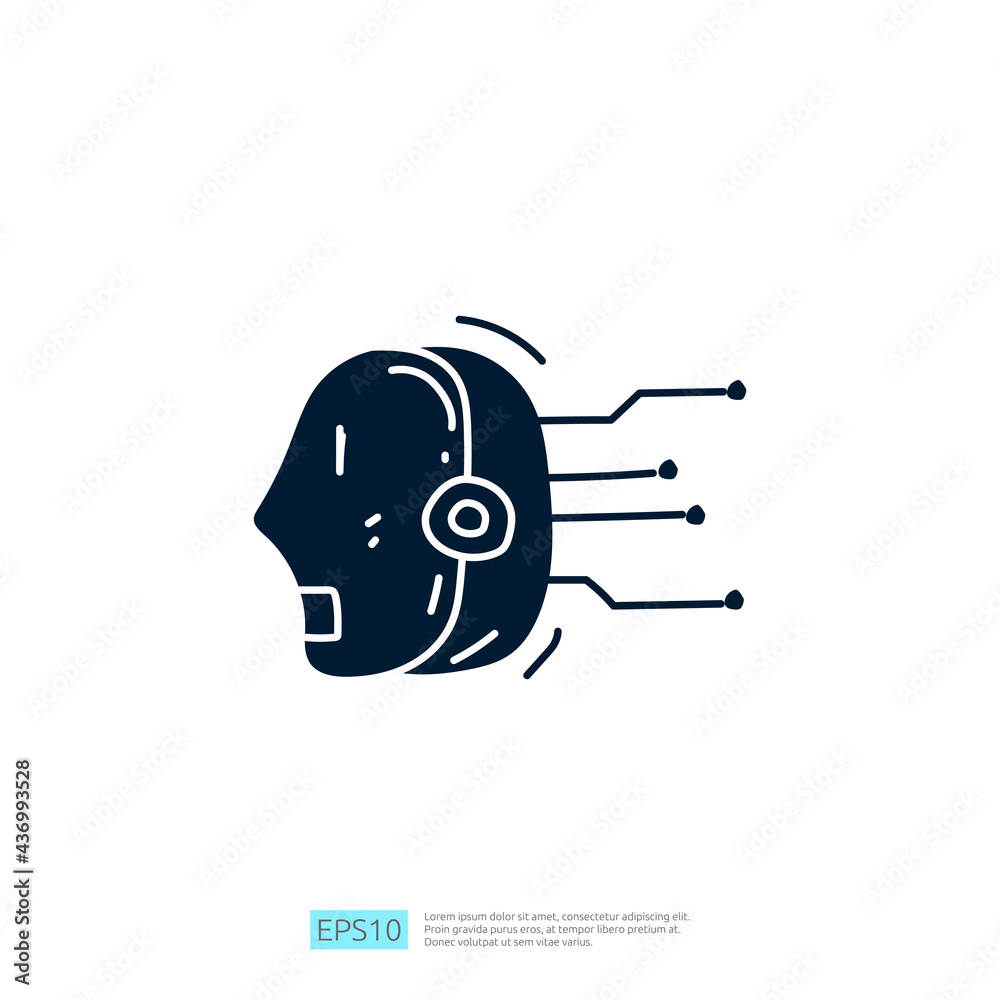 Poster artificial intelligence ai concept with circuit board data and artificial brains chip for engineerin