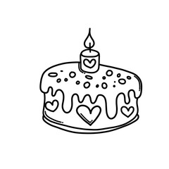Cake Doodle vector icon. Drawing sketch illustration hand drawn cartoon line eps10