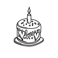 Cake Doodle vector icon. Drawing sketch illustration hand drawn cartoon line eps10