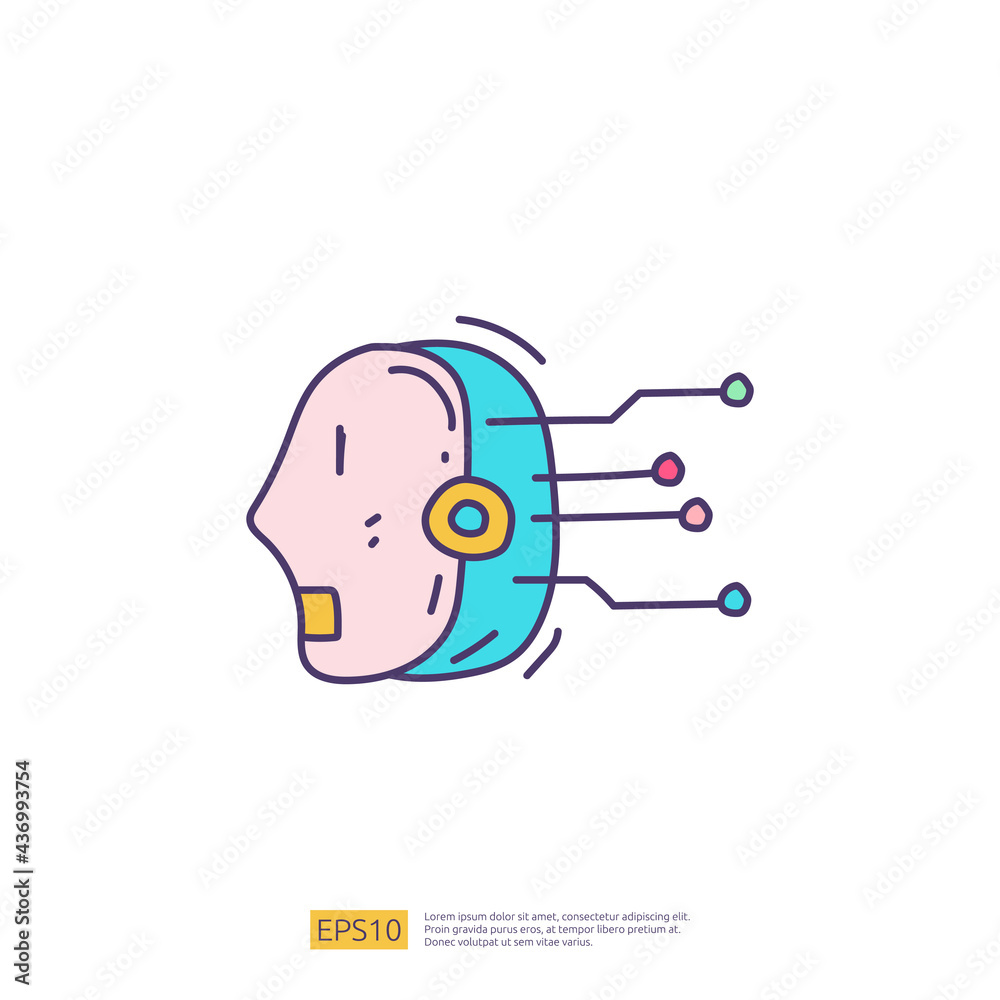 Poster artificial intelligence ai concept with circuit board data and artificial brains chip for engineerin