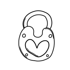 Lock Doodle vector icon. Drawing sketch illustration hand drawn cartoon line eps10