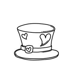 Top hat Doodle vector icon. Drawing sketch illustration hand drawn cartoon line eps10