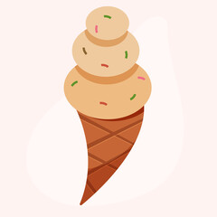 ice cream creme brulee. vector illustration