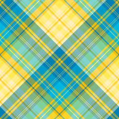 Seamless pattern in yellow and blue colors for plaid, fabric, textile, clothes, tablecloth and other things. Vector image. 2