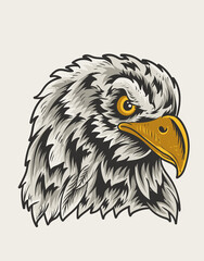 illustration vintage eagle bird head