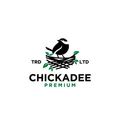 chickdae bird nest vintage logo icon illustration Premium Vector © Alpha Vector