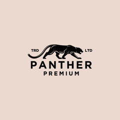 premium black panther vector logo illustration design © Alpha Vector