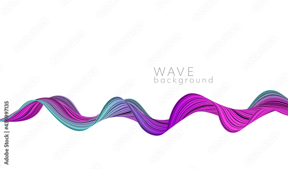 Aufkleber Vector abstract background with color abstract wave