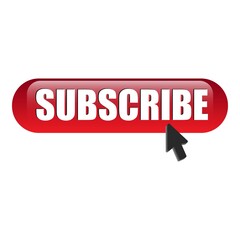 Youtube Red subscribe button with black cursor arrow and text effect on a white background, Vector illustration for Business concept subscribe pictogram.