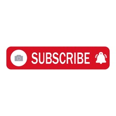 Youtube logo space with subscribe button inside rectangle shape and bell icon, red subscribe button and text effect on a white background , Vector illustration for Business concept subscribe pictogram